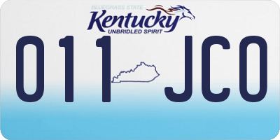 KY license plate 011JCO