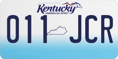 KY license plate 011JCR