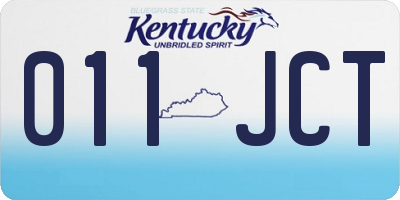 KY license plate 011JCT