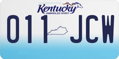 KY license plate 011JCW