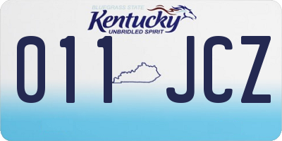 KY license plate 011JCZ