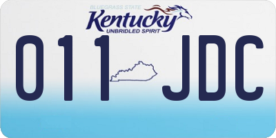 KY license plate 011JDC