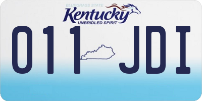 KY license plate 011JDI