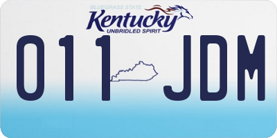 KY license plate 011JDM