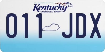 KY license plate 011JDX