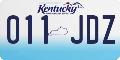 KY license plate 011JDZ
