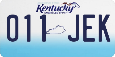 KY license plate 011JEK