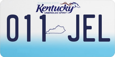 KY license plate 011JEL