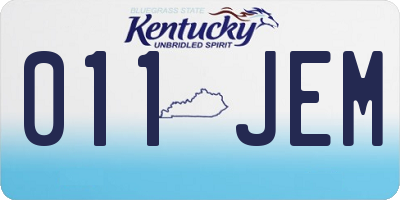 KY license plate 011JEM