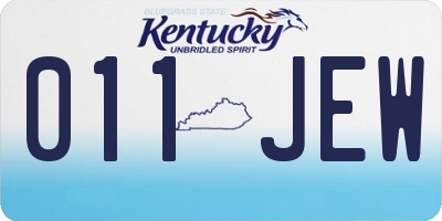 KY license plate 011JEW