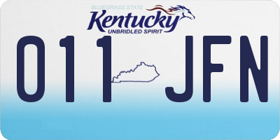 KY license plate 011JFN