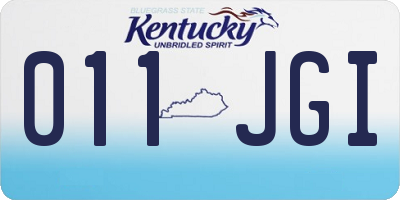 KY license plate 011JGI