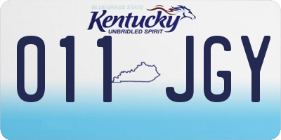 KY license plate 011JGY