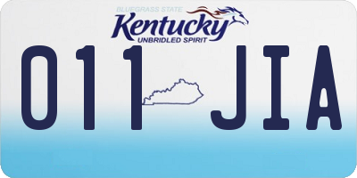KY license plate 011JIA