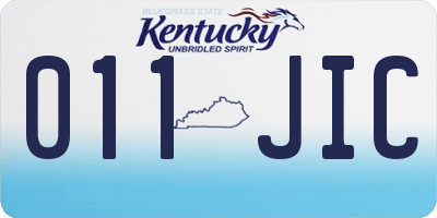 KY license plate 011JIC