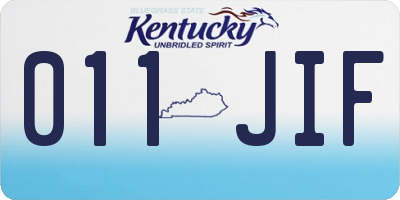 KY license plate 011JIF