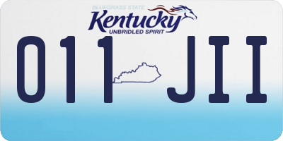 KY license plate 011JII