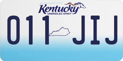 KY license plate 011JIJ