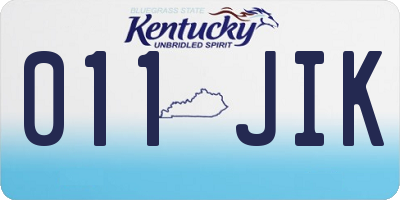KY license plate 011JIK