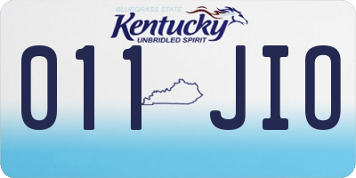 KY license plate 011JIO
