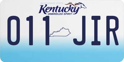 KY license plate 011JIR