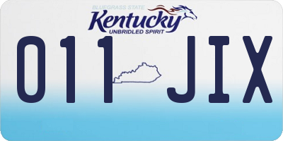 KY license plate 011JIX