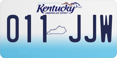 KY license plate 011JJW