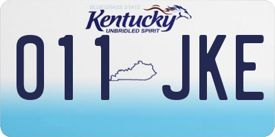 KY license plate 011JKE