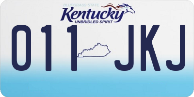 KY license plate 011JKJ