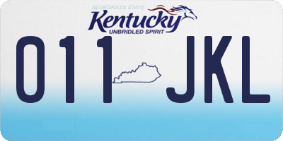 KY license plate 011JKL