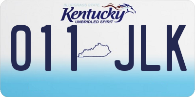 KY license plate 011JLK