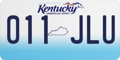 KY license plate 011JLU
