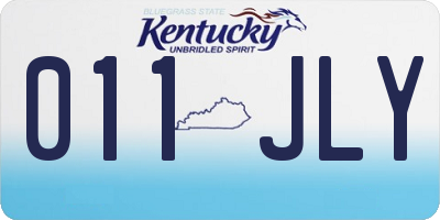KY license plate 011JLY