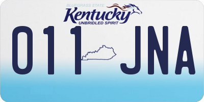 KY license plate 011JNA