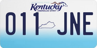 KY license plate 011JNE