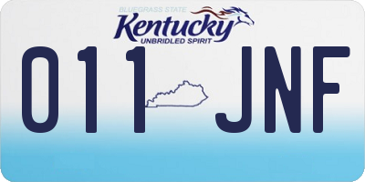 KY license plate 011JNF