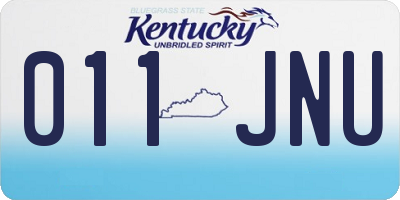 KY license plate 011JNU