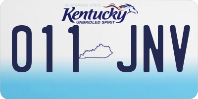 KY license plate 011JNV