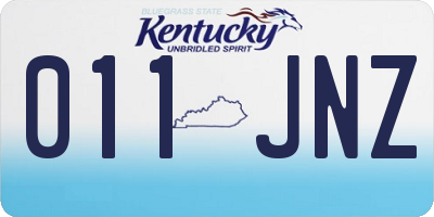 KY license plate 011JNZ