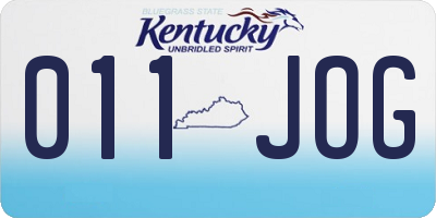 KY license plate 011JOG