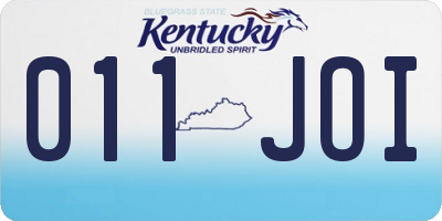 KY license plate 011JOI