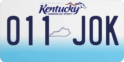 KY license plate 011JOK