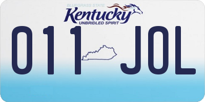 KY license plate 011JOL