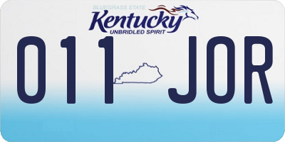 KY license plate 011JOR