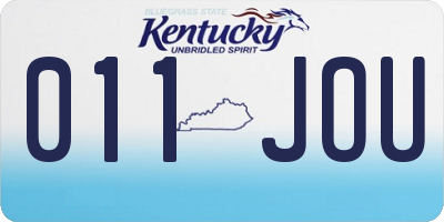 KY license plate 011JOU