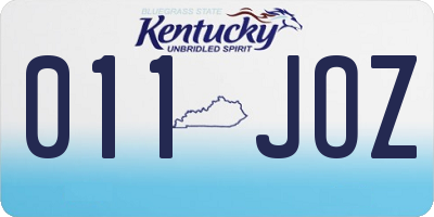 KY license plate 011JOZ