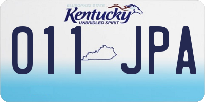 KY license plate 011JPA