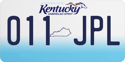KY license plate 011JPL