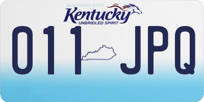 KY license plate 011JPQ