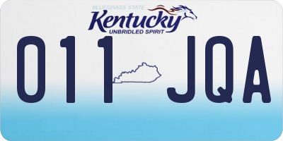 KY license plate 011JQA